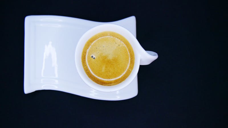 Freshly brewed Italian espresso coffee